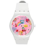 girly Emoji  Round Plastic Sport Watch (M)