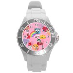 girly Emoji  Round Plastic Sport Watch (L)