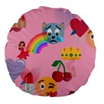 girly Emoji  Large 18  Premium Round Cushion 