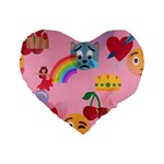 girly Emoji  Standard 16  Premium Heart Shape Cushion 