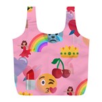 girly Emoji  Full Print Recycle Bag (L)