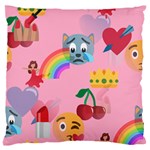 girly Emoji  Large Flano Cushion Case (One Side)