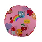 girly Emoji  Standard 15  Premium Flano Round Cushion 