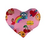 girly Emoji  Standard 16  Premium Flano Heart Shape Cushion 