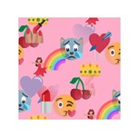 girly Emoji  Small Satin Scarf (Square)