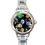 halloween Emoji  Round Italian Charm Watch