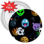 halloween Emoji  3  Button (10 pack)