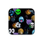 halloween Emoji  Rubber Coaster (Square)