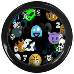 halloween Emoji  Wall Clock (Black)