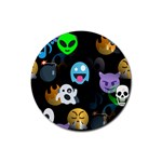 halloween Emoji  Rubber Coaster (Round)