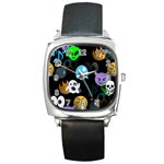 halloween Emoji  Square Metal Watch