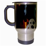 halloween Emoji  Travel Mug (Silver Gray)