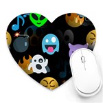 halloween Emoji  Heart Mousepad