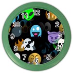 halloween Emoji  Color Wall Clock