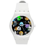 halloween Emoji  Round Plastic Sport Watch (M)