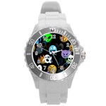 halloween Emoji  Round Plastic Sport Watch (L)