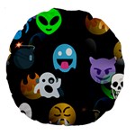 halloween Emoji  Large 18  Premium Round Cushion 