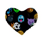 halloween Emoji  Standard 16  Premium Heart Shape Cushion 