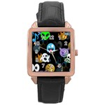 halloween Emoji  Rose Gold Leather Watch 