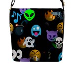 halloween Emoji  Flap Closure Messenger Bag (L)