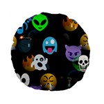 halloween Emoji  Standard 15  Premium Flano Round Cushion 