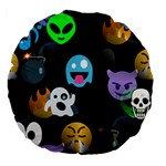 halloween Emoji  Large 18  Premium Flano Round Cushion 