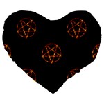 Pentagram Large 19  Premium Flano Heart Shape Cushion