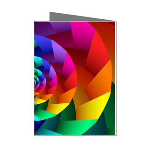 Psychedelic Rainbow Spiral Mini Greeting Cards (Pkg of 8) from ArtsNow.com Left