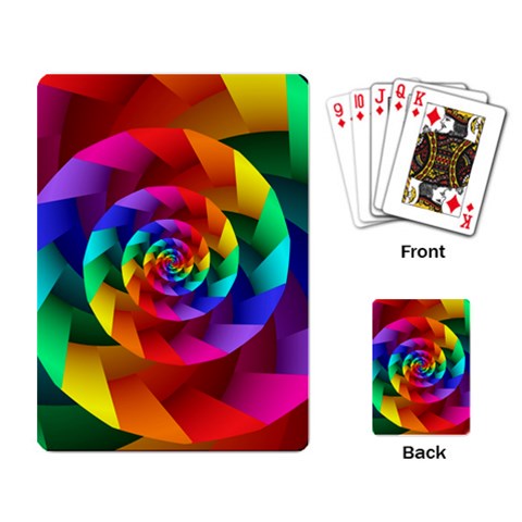 Psychedelic Rainbow Spiral Playing Cards Single Design from ArtsNow.com Back