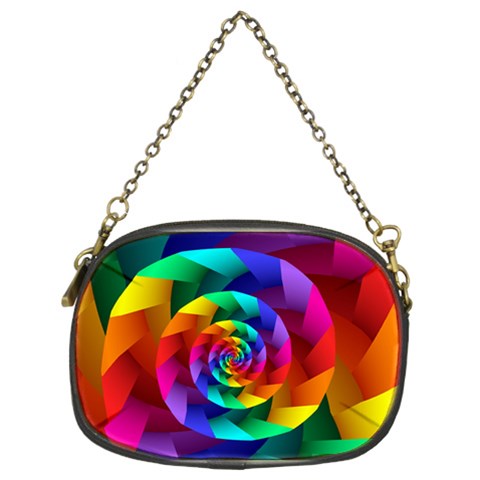 Psychedelic Rainbow Spiral Chain Purse (Two Sides) from ArtsNow.com Front