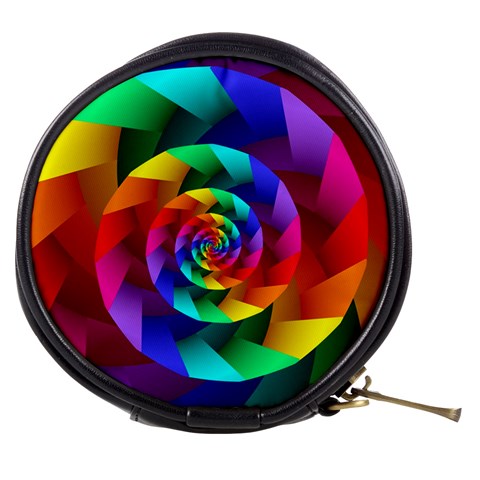 Psychedelic Rainbow Spiral Mini Makeup Bag from ArtsNow.com Front