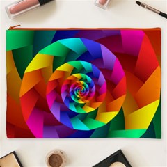 Psychedelic Rainbow Spiral Cosmetic Bag (XXXL) from ArtsNow.com Front