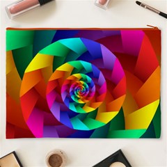 Psychedelic Rainbow Spiral Cosmetic Bag (XXXL) from ArtsNow.com Back