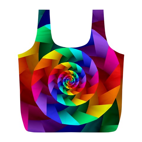 Psychedelic Rainbow Spiral Full Print Recycle Bag (L) from ArtsNow.com Front