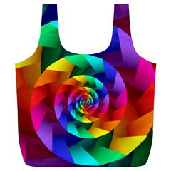 Psychedelic Rainbow Spiral Full Print Recycle Bag (XL) from ArtsNow.com Front