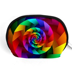 Psychedelic Rainbow Spiral Accessory Pouch (Medium) from ArtsNow.com Front