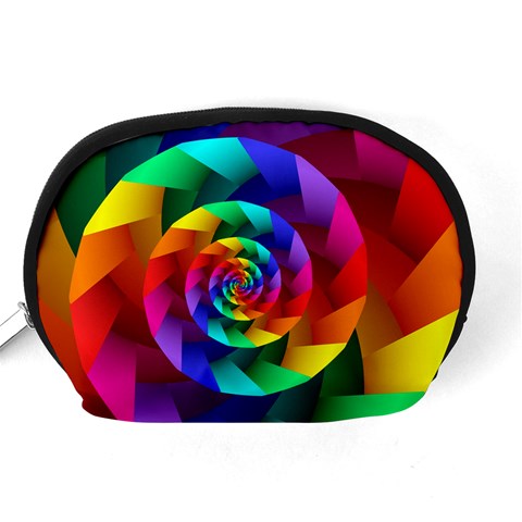 Psychedelic Rainbow Spiral Accessory Pouch (Medium) from ArtsNow.com Back