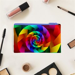 Psychedelic Rainbow Spiral Cosmetic Bag (XS) from ArtsNow.com Back