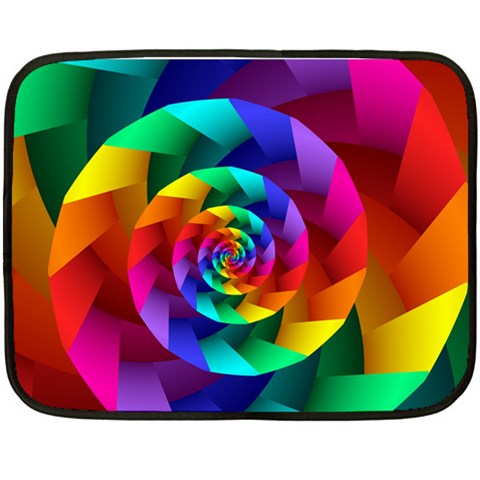 Psychedelic Rainbow Spiral Double Sided Fleece Blanket (Mini) from ArtsNow.com 35 x27  Blanket Back