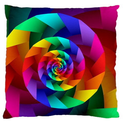 Psychedelic Rainbow Spiral Large Cushion Case (Two Sides) from ArtsNow.com Front