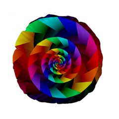 Psychedelic Rainbow Spiral Standard 15  Premium Round Cushion  from ArtsNow.com Front