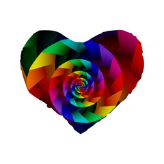 Psychedelic Rainbow Spiral Standard 16  Premium Heart Shape Cushion  from ArtsNow.com Back