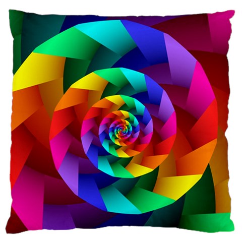 Psychedelic Rainbow Spiral Standard Flano Cushion Case (Two Sides) from ArtsNow.com Back