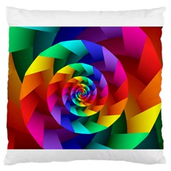 Psychedelic Rainbow Spiral Large Flano Cushion Case (Two Sides) from ArtsNow.com Back