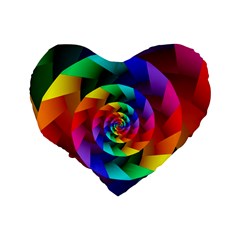 Psychedelic Rainbow Spiral Standard 16  Premium Flano Heart Shape Cushion  from ArtsNow.com Back