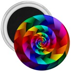 Psychedelic Rainbow Spiral 3  Magnet