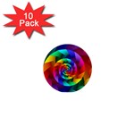 Psychedelic Rainbow Spiral 1  Mini Magnet (10 pack) 