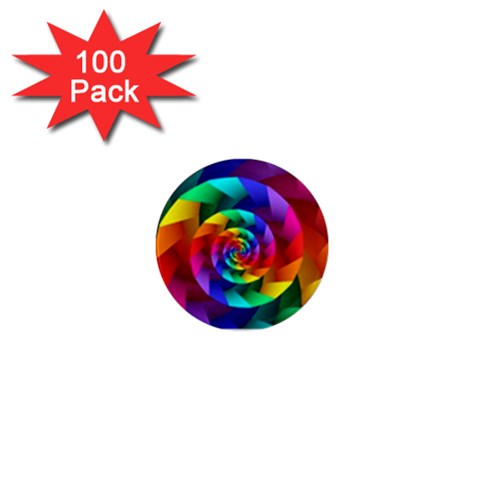 Psychedelic Rainbow Spiral 1  Mini Magnet (100 pack)  from ArtsNow.com Front