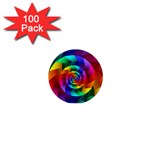 Psychedelic Rainbow Spiral 1  Mini Magnet (100 pack) 