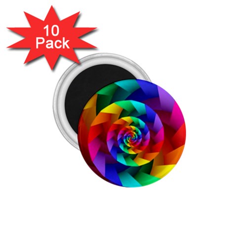 Psychedelic Rainbow Spiral 1.75  Magnet (10 pack)  from ArtsNow.com Front